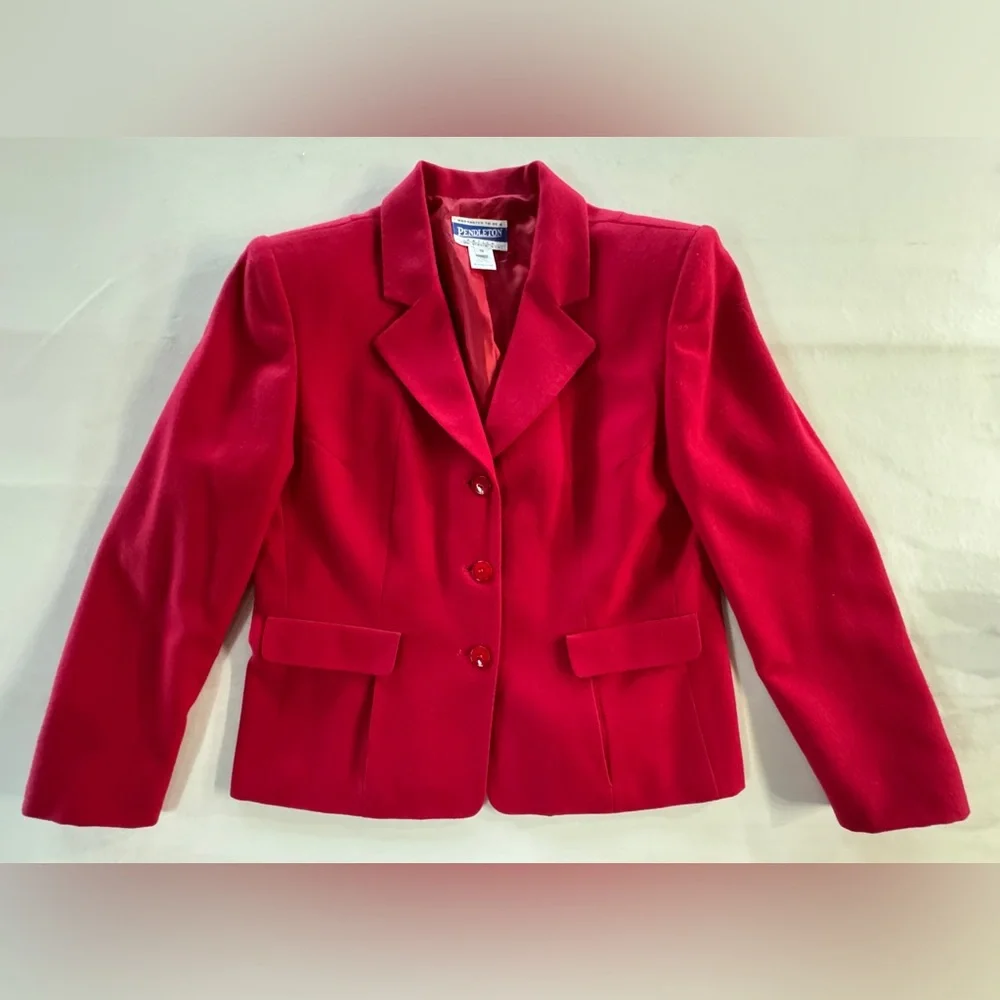 Pendleton Red Wool Blazer Fully Lined with Pockets (10P)